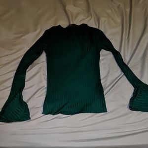 NWOT Green bell sleeve shirt
